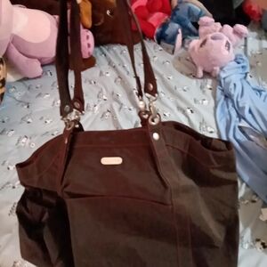 Baggallini Dark Brown Tote with Silver Accents